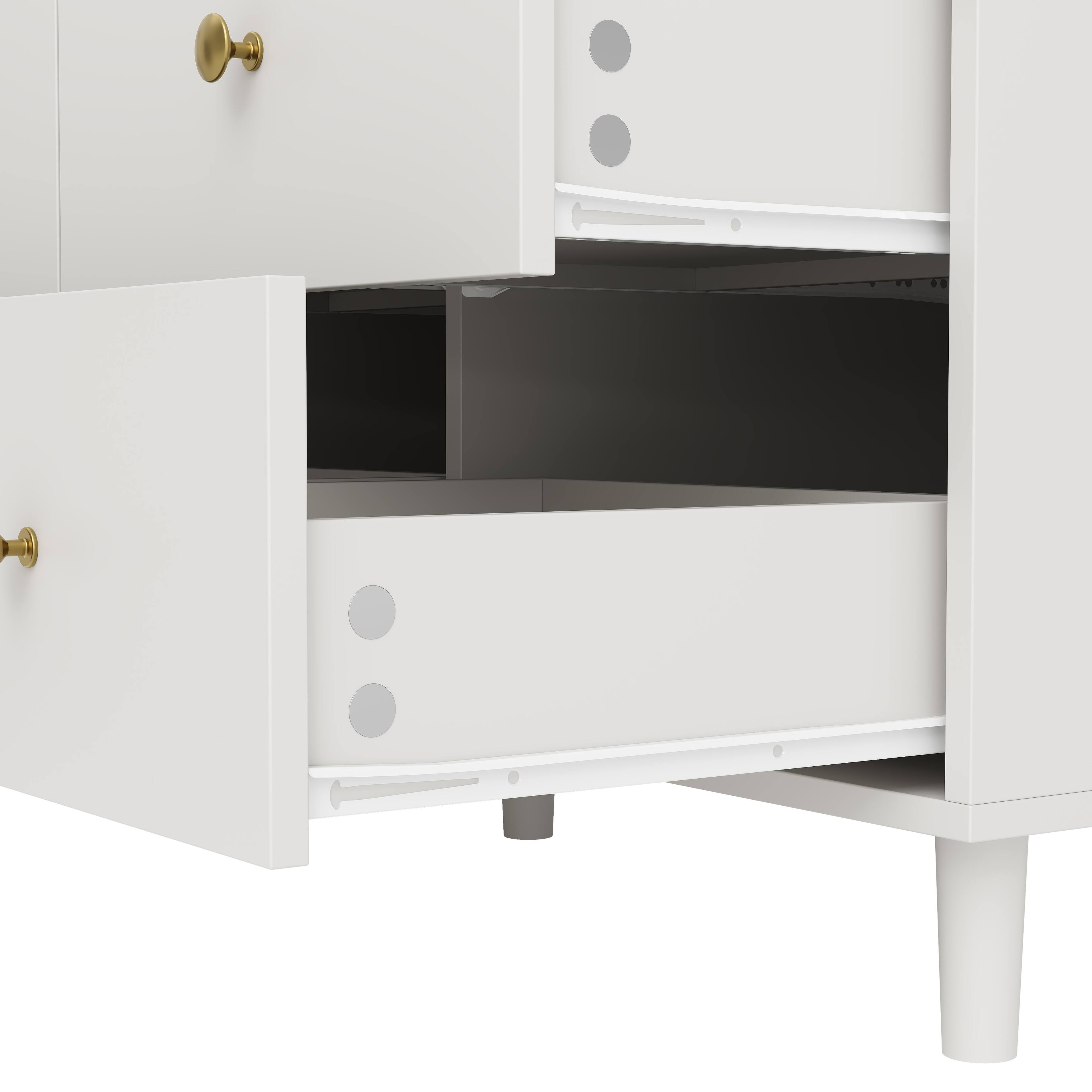 Alt View 6. Famapy - L-Shaped Corner Dresser with 9 Drawers & Cabinet Storage, Large Bedroom Organizer with Display Top - White.