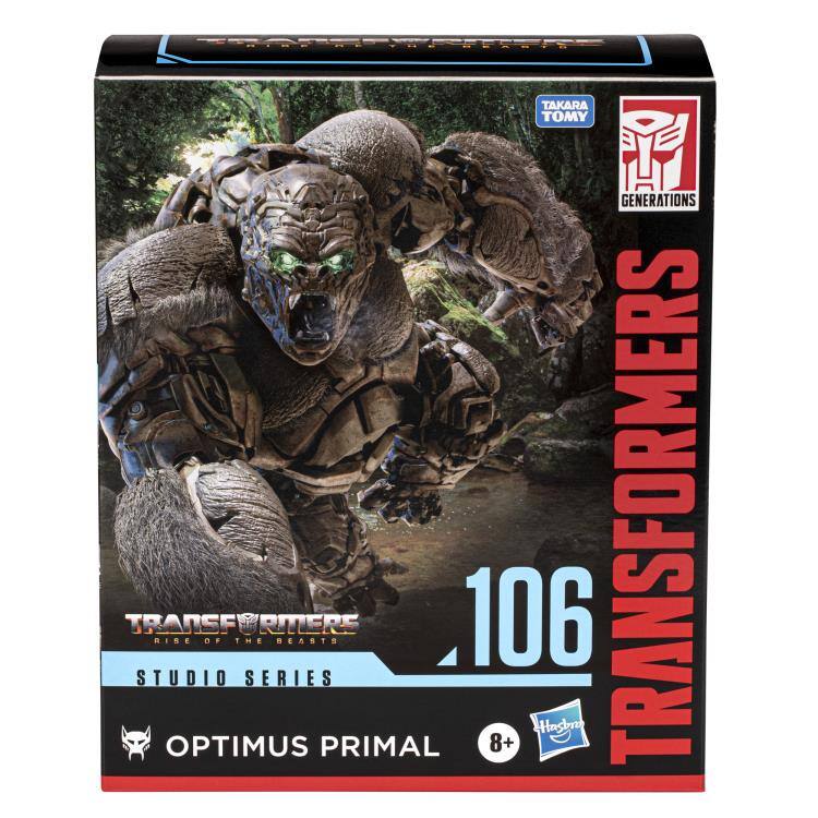 TAKARA TOMY GENERATIONS TRANSFORMERS  
TRANSFORMERS RISE OF THE BEASTS  
STUDIO SERIES  
106  
OPTIMUS PRIMAL  
8+  
Hasbro