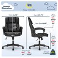Left Zoom. Serta - Hannah Upholstered Executive Office Chair with Pillowed Headrest - Smooth Bonded Leather - Black.