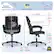 Left. Serta - Hannah Upholstered Executive Office Chair with Pillowed Headrest - Smooth Bonded Leather - Black.