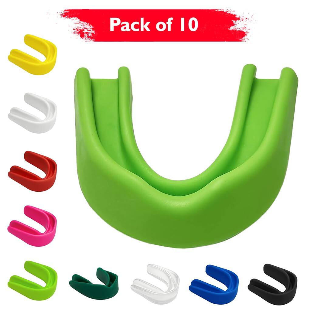 Amber Sporting Goods - Breathable Boil & Bite MMA Mouth Guard for Boxing & Wrestling, Super Tough Combat Mouthpiece – (Pack of 10) - Lime Green price history on PriceWatchPro