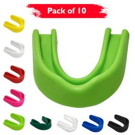 Amber Sporting Goods - Breathable Boil & Bite MMA Mouth Guard for Boxing & Wrestling, Super Tough Combat Mouthpiece – (Pack of 10) - Lime Green