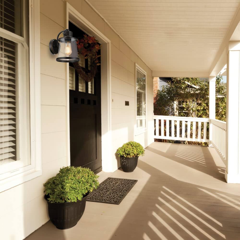 Left. Earthley Blooms - Electric Charlie Outdoor Indoor Wall Sconce Led Bulb Included Oil Rubbed Bronze Clear Seeded Glass Shade Lumen - Bronze, Yara.