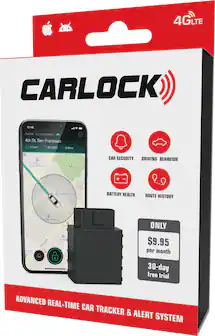 4G LTE
CARLOCK
Audi A4 - trip in progress...
4th St, San Francisco
31mph
00:18:22
0.36mi
CAR SECURITY
DRIVING BEHAVIOR
BATTERY HEALTH
ROUTE HISTORY
ONLY
$9.95 per month
30-day free trial
ADVANCED REAL-TIME CAR TRACKER & ALERT SYSTEM