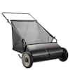 Front. VEVOR - Push Lawn Sweeper, 26-inch Leaf & Grass Collector, Strong Rubber Wheels & Heavy Duty Thickened Steel, Durable to Use - Black.