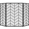 Front. Best Choice Products - Best Choice Products 52x31in 3-Panel Iron Chevron Fireplace Screen, Spark Guard w/ Handles - Black - Black.