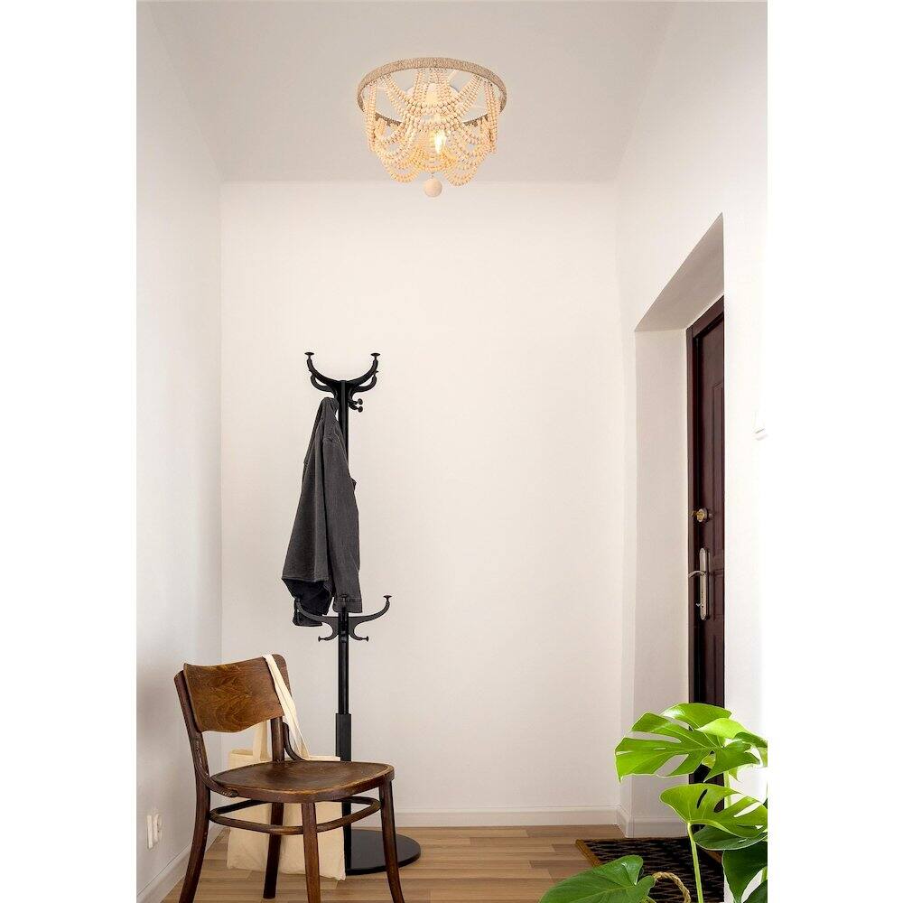 Alt View 4. Living District - Jolie 16 Inch Beaded Flush Mount Ceiling Light In Beige - Beige.