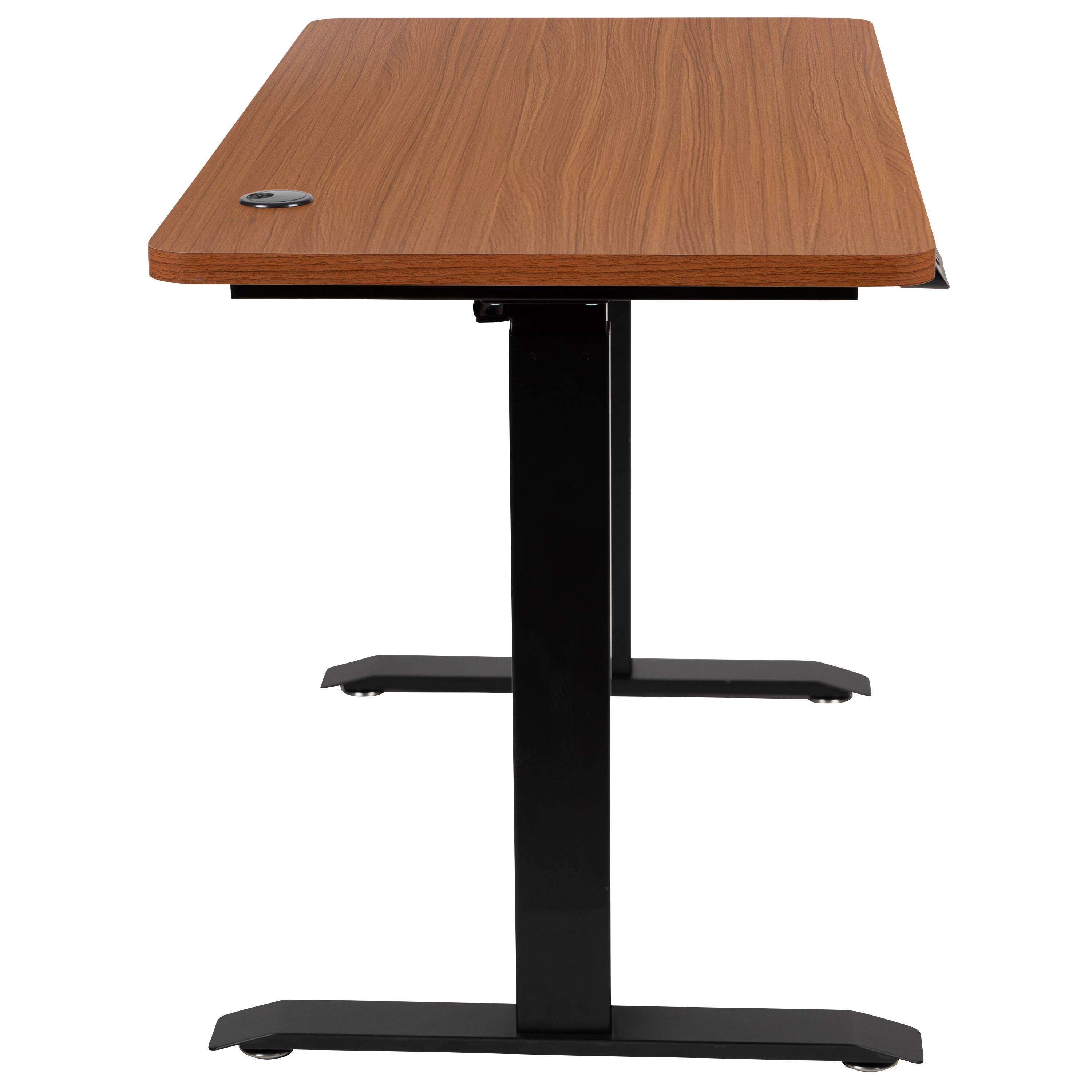 Alt View 7. Emma + Oliver - Electric Height Adjustable Standing Desk - 48" Wide x 24" Deep - Mahogany.