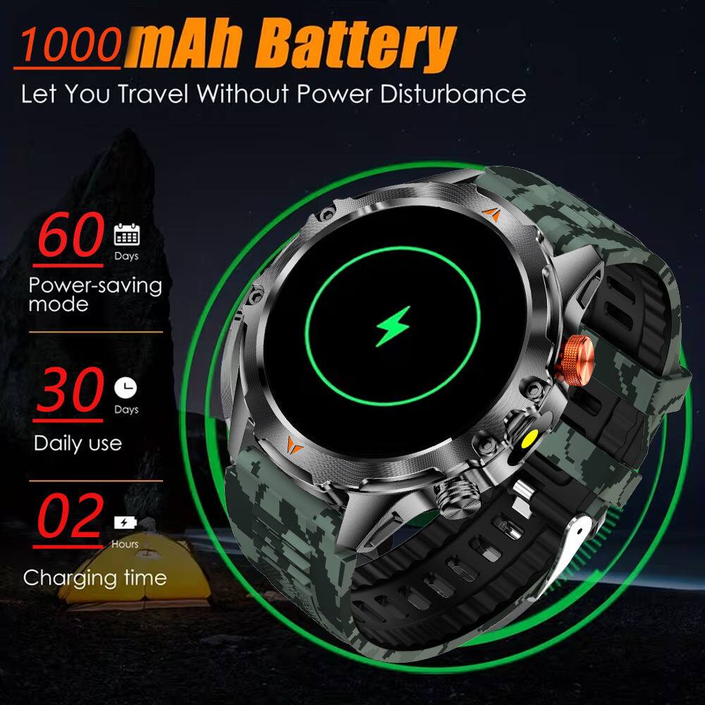 1000 mAh Battery Let You Travel Without Power Disturbance  
60 Days Power-saving mode  
30 Days Daily use  
02 Hours Charging time