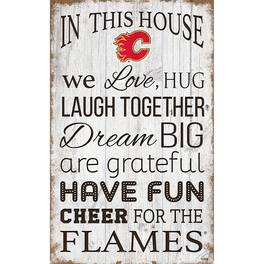 Fan Creations - Calgary Flames 11'' x 19'' Team In This House Sign - Multicolor
