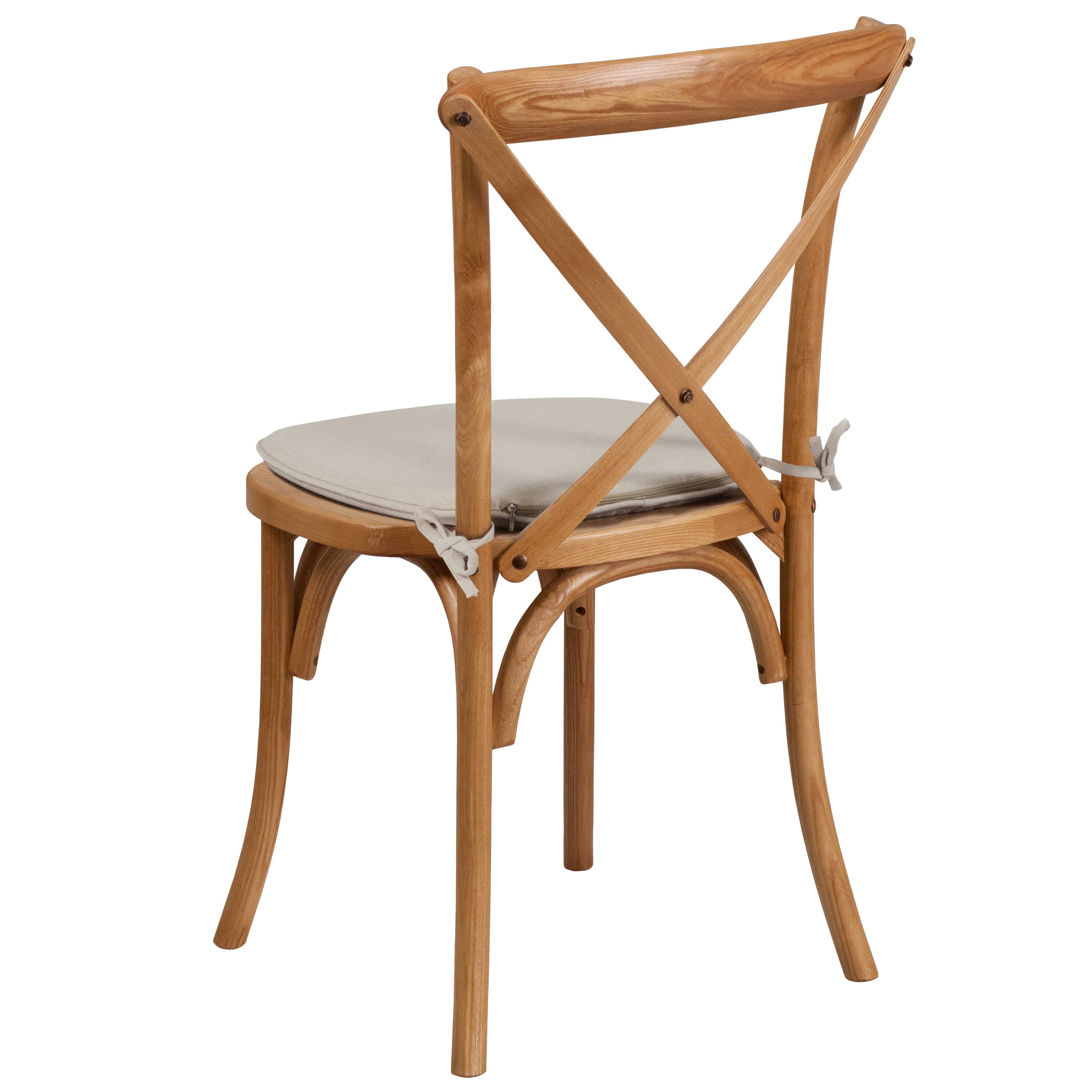 Alt View 3. Emma + Oliver - Stackable Wood Cross Back Dining Chair with Cushion - Oak.