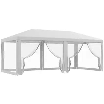 Front. Outsunny - 10' x 20' Party Tent, Outdoor Wedding Canopy & Gazebo with Removable Sidewalls, Shade Shelter for Events, BBQs - White.