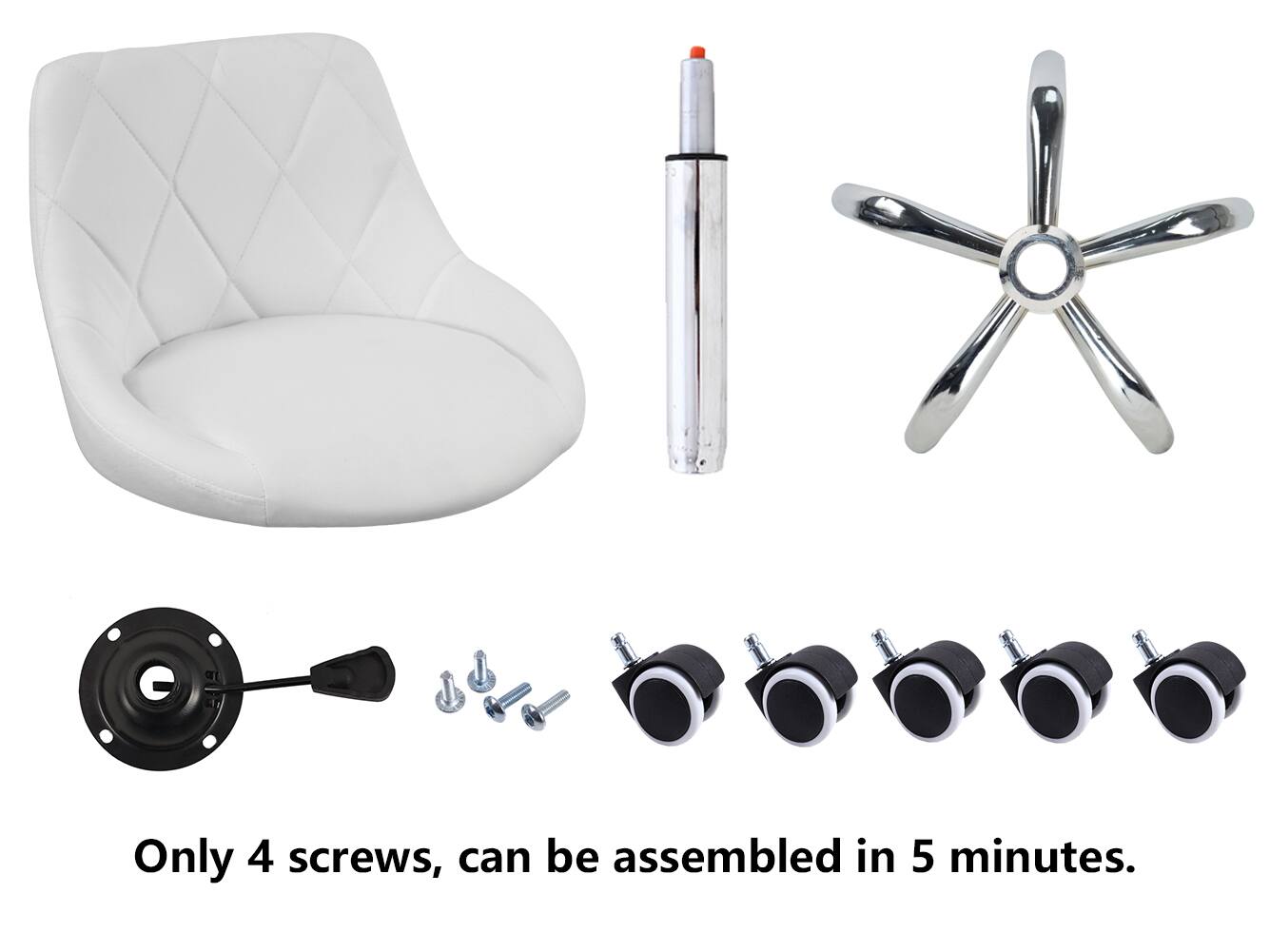 Only 4 screws, can be assembled in 5 minutes.