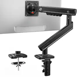 HUANUO - FlowLift™ Single Monitor Arm for 13–32" Screens, MechaSpring™ Monitor Mount with Tilt/Swivel/Rotation, Max Load 19.8lbs - Black
