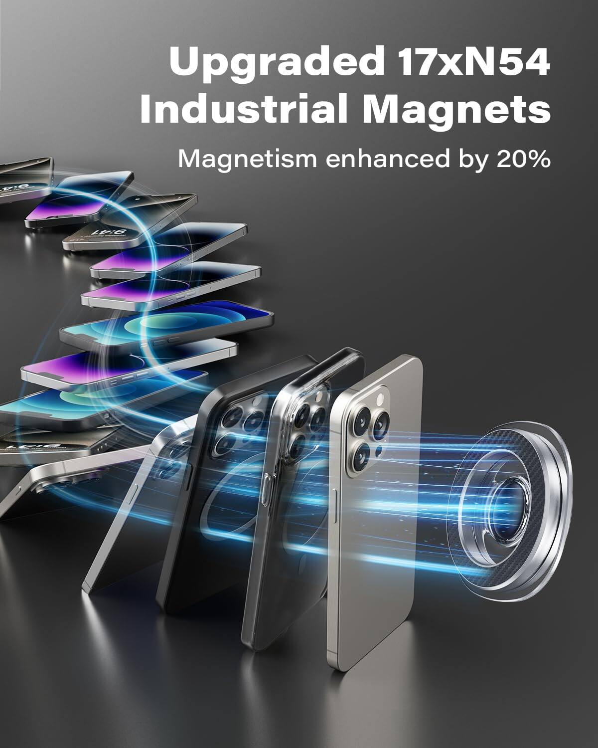 Upgraded 17xN54 Industrial Magnets  
Magnetism enhanced by 20%