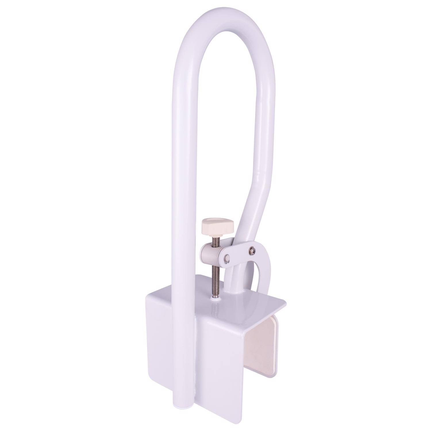 Left. Carex - Carex Health Brands White Tub Safety Bar Steel 13.5 in. H X 7 in. L - White.