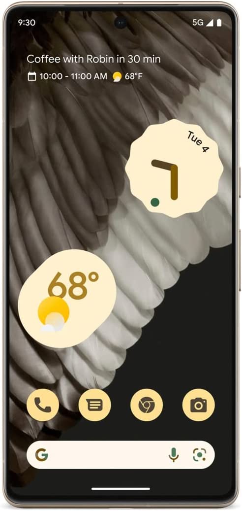 9:30  
5G  
Coffee with Robin in 30 min  
10:00 - 11:00 AM  
68°F  
Tue 4  
68°