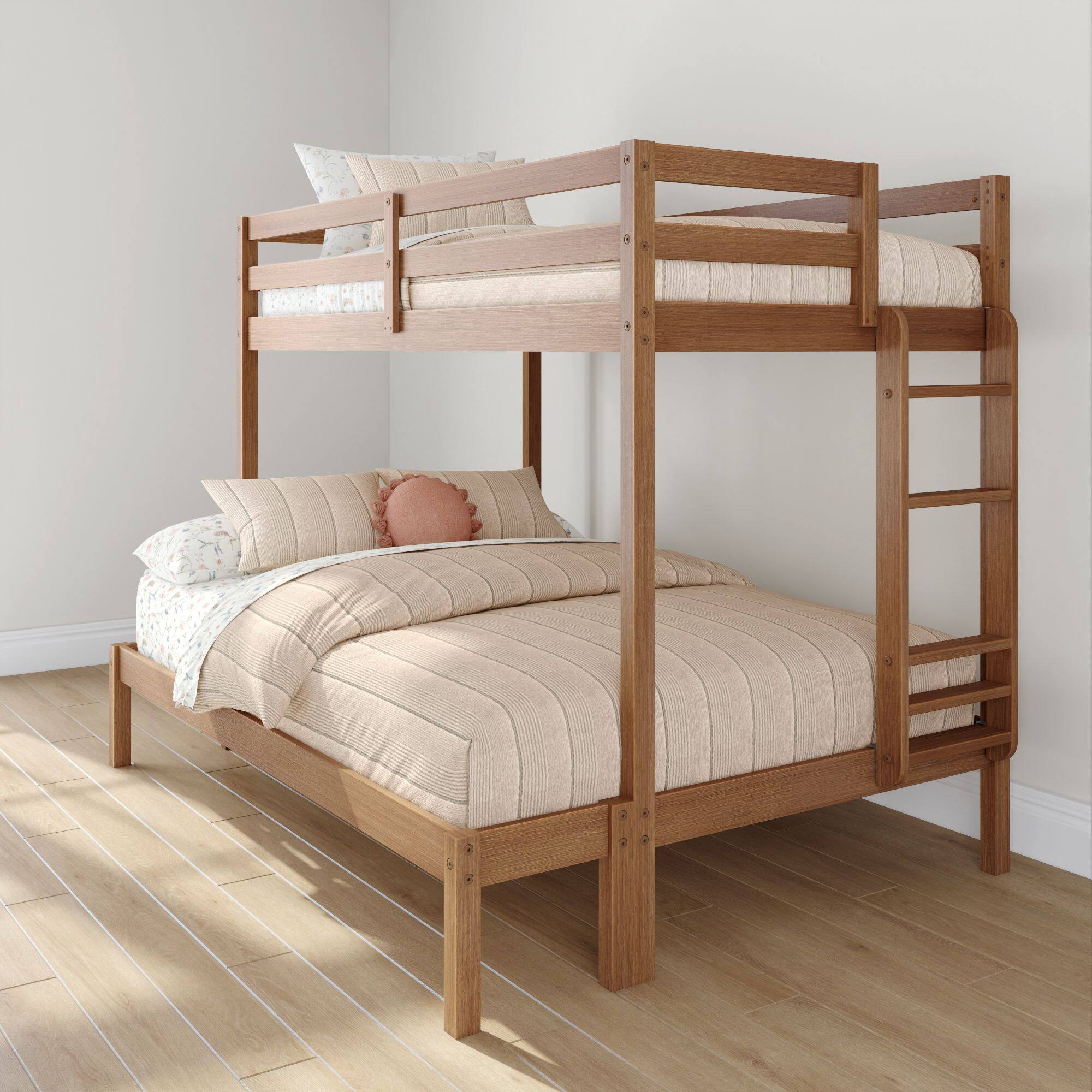 Alt View 2. Grain & Grove - Bear Plywood Twin/Full Bunk, Embossed Pecan - Pecan.