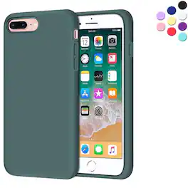 Entronix - Case Compatible with iPhone 8 Plus/7 Plus - Soft-Touch Silicone - Green