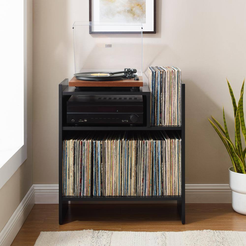 Alt View 9. Crosley Furniture - Portland Record Player Stand - Black.