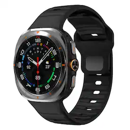 StrapsCo - Active Band Silicone Rubber Watch Band For Samsung Galaxy Watch Ultra - Black