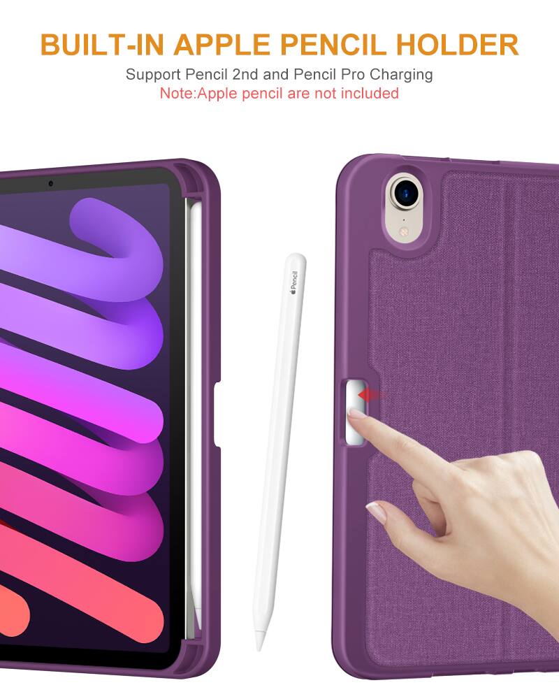 BUILT-IN APPLE PENCIL HOLDER  
Support Pencil 2nd and Pencil Pro Charging  
Note: Apple pencil are not included