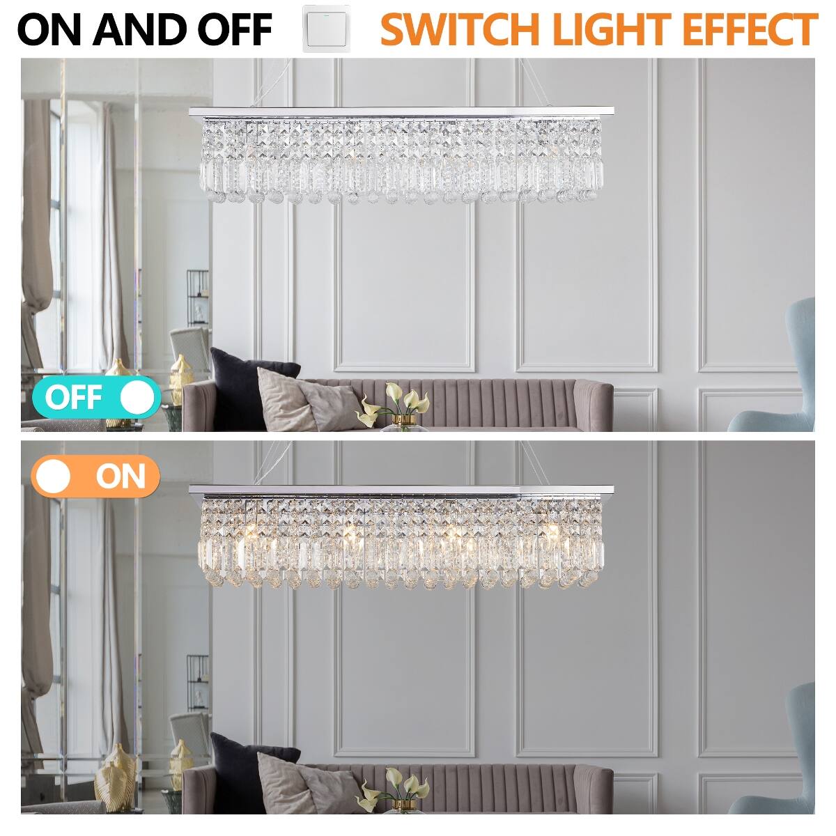 ON AND OFF  
SWITCH LIGHT EFFECT  
OFF  
ON