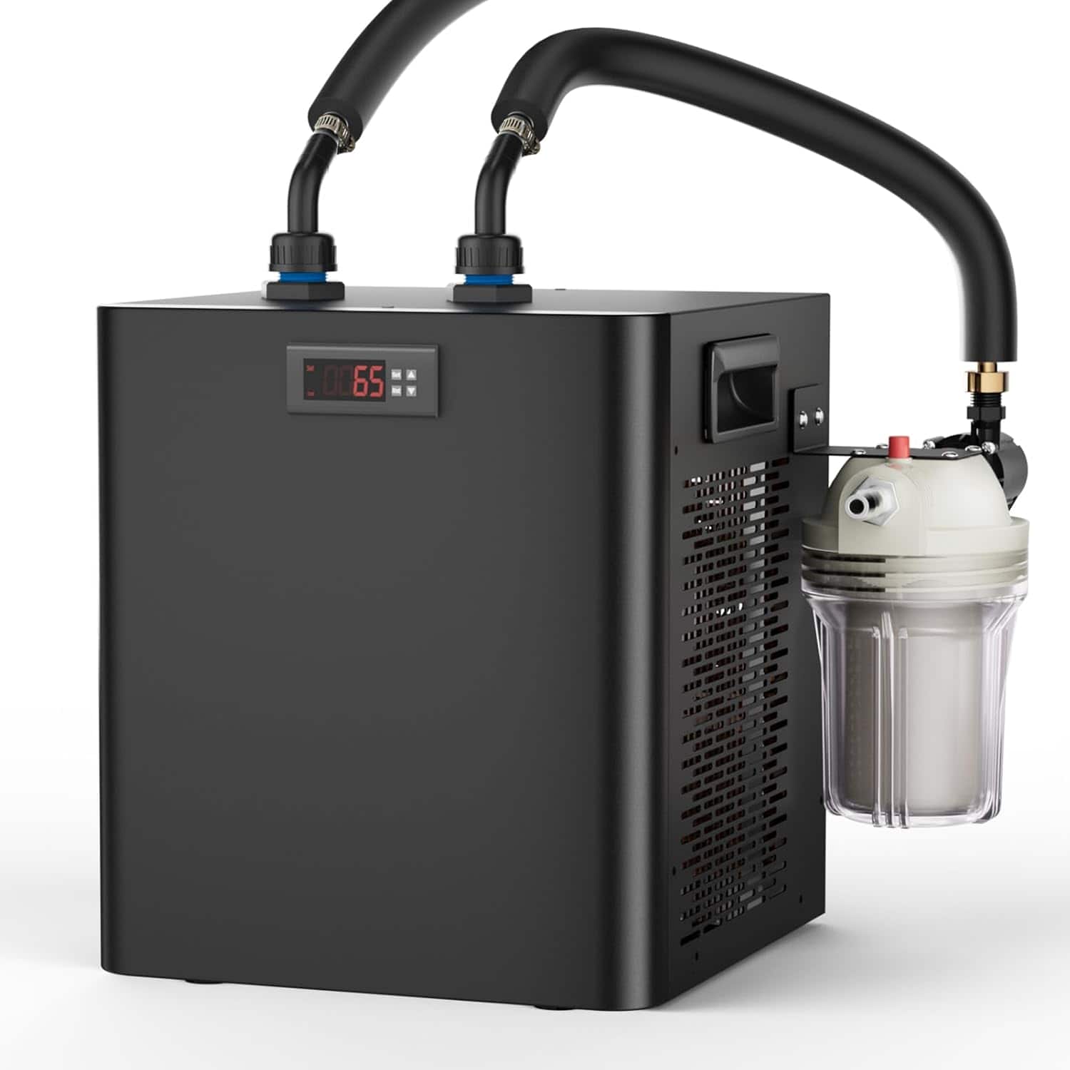Mirfee - 1/3 HP Cold Plunge Chiller System - Complete Kit with Submersible Pump & Insulated Hoses - Black
