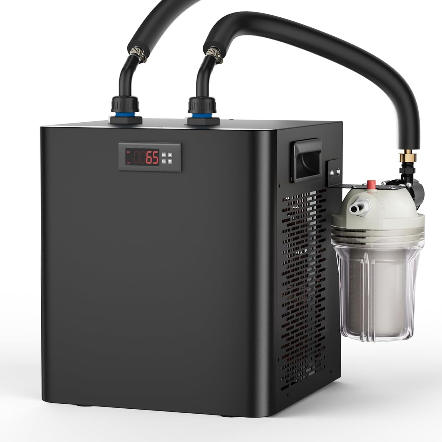Mirfee - 1/3 HP Cold Plunge Chiller System - Complete Kit with Submersible Pump & Insulated Hoses - Black