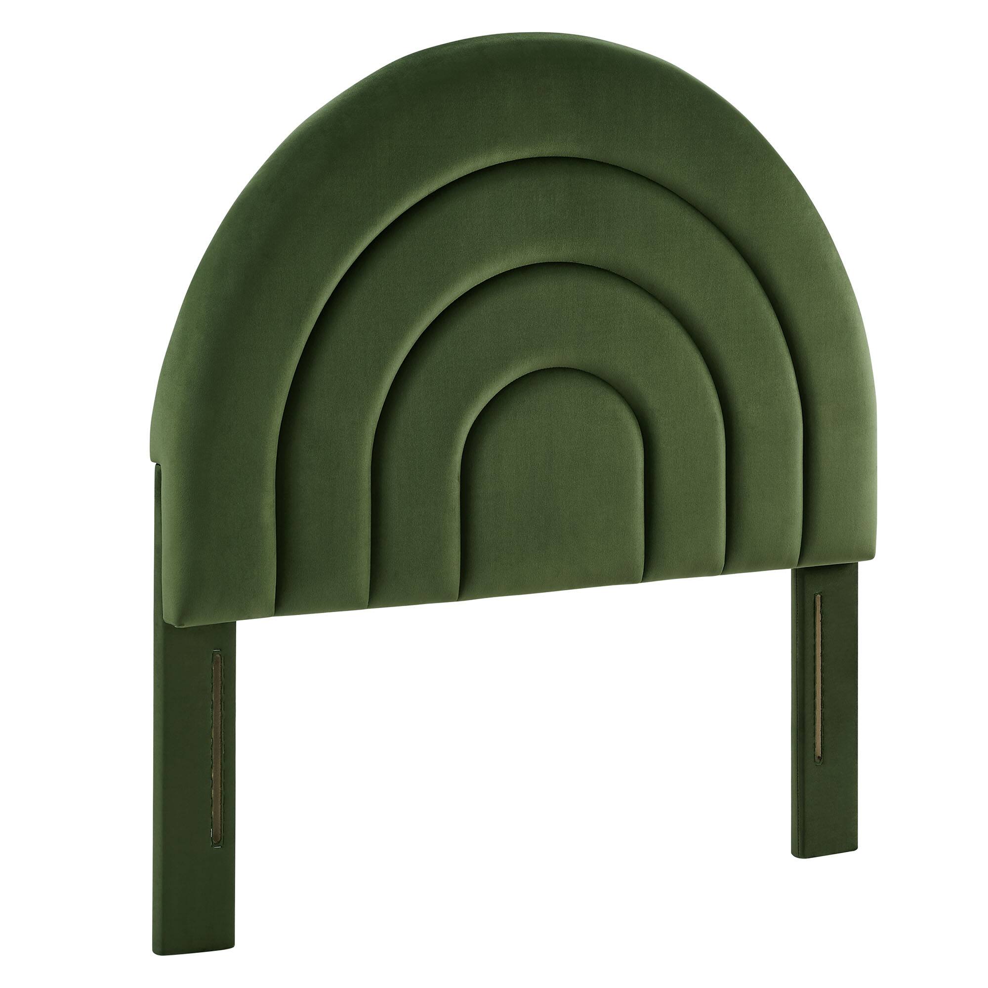 Solana Arched Performance Velvet Twin Headboard by Modway - Green