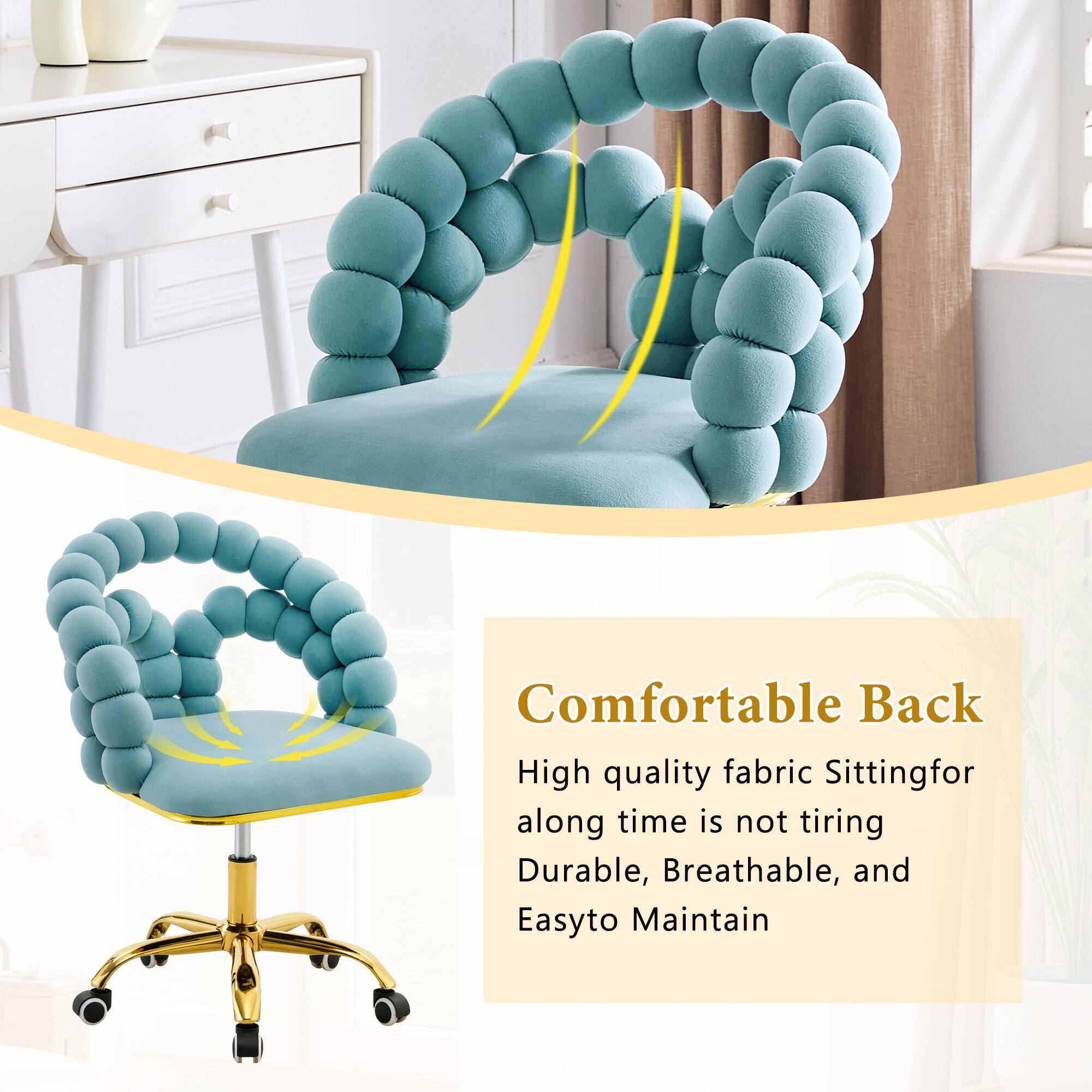 Comfortable Back  
High quality fabric  
Sitting for a long time is not tiring  
Durable, Breathable, and Easy to Maintain