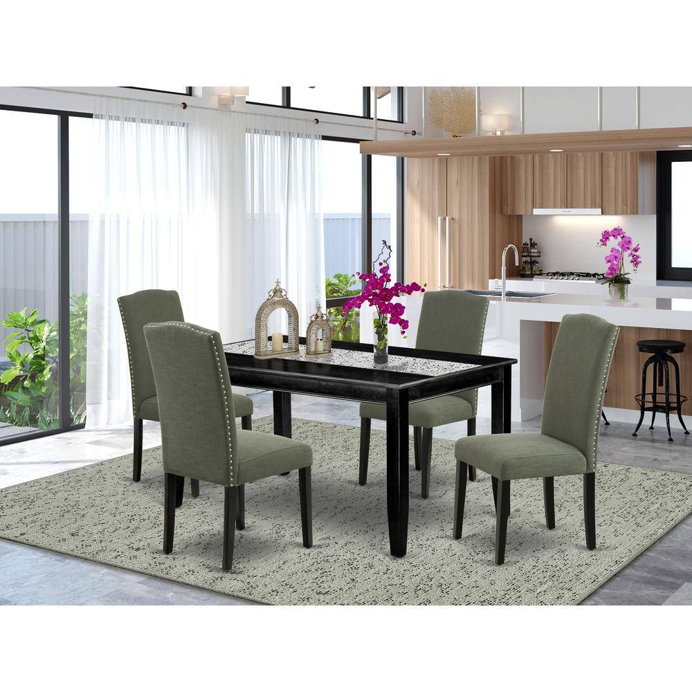 Left. East West Furniture - Dining Room Set Black - Black.
