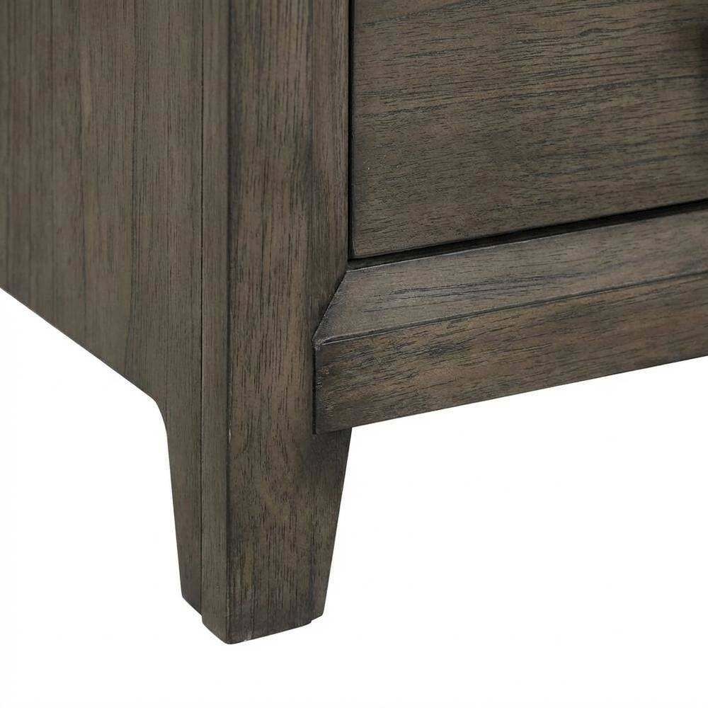 Alt View 1. FurniFact - Walnut Nightstand with Distressed Finish and Ball Ing Drawer Glides - Walnut.