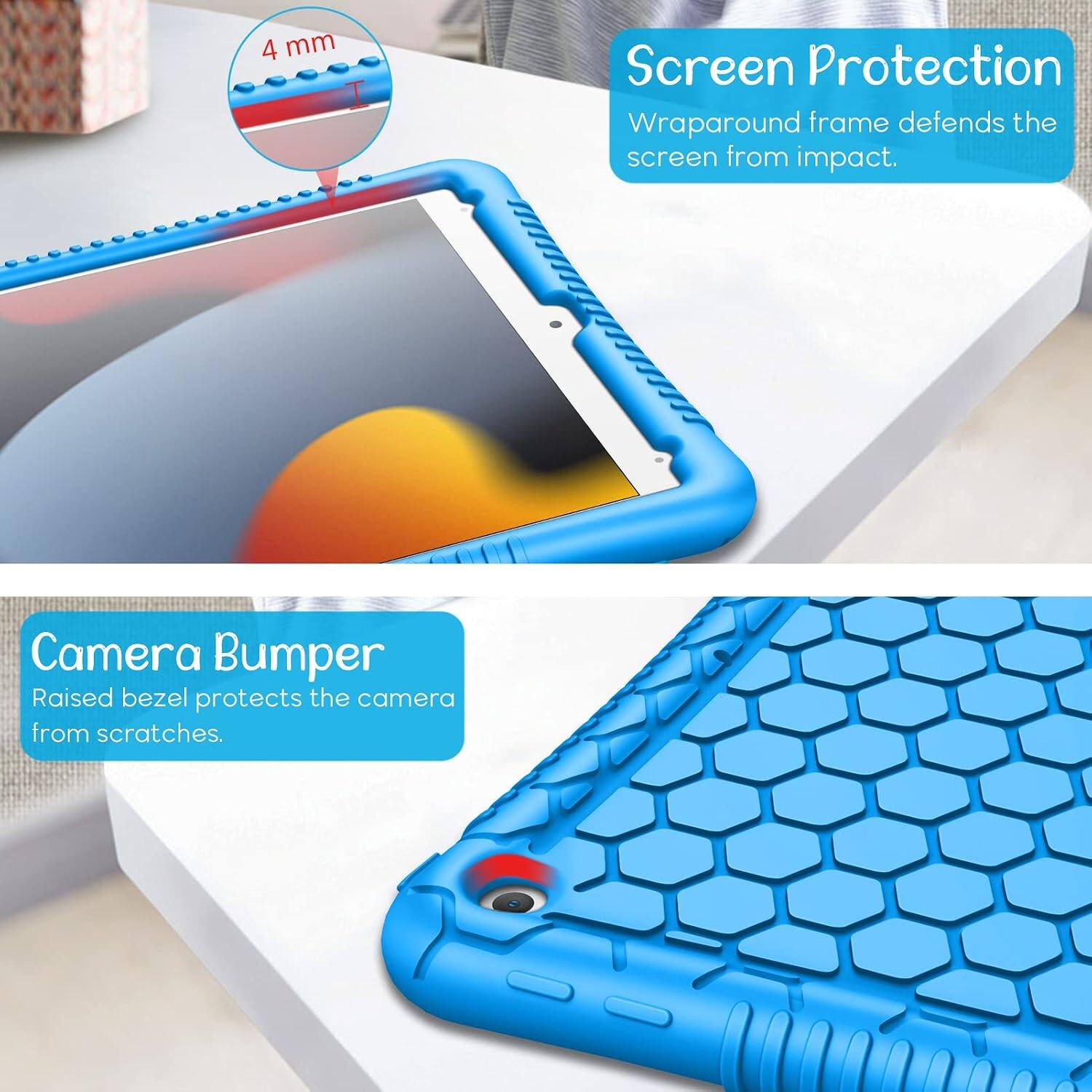 4 mm  
Screen Protection  
Wraparound frame defends the screen from impact.  
Camera Bumper  
Raised bezel protects the camera from scratches.