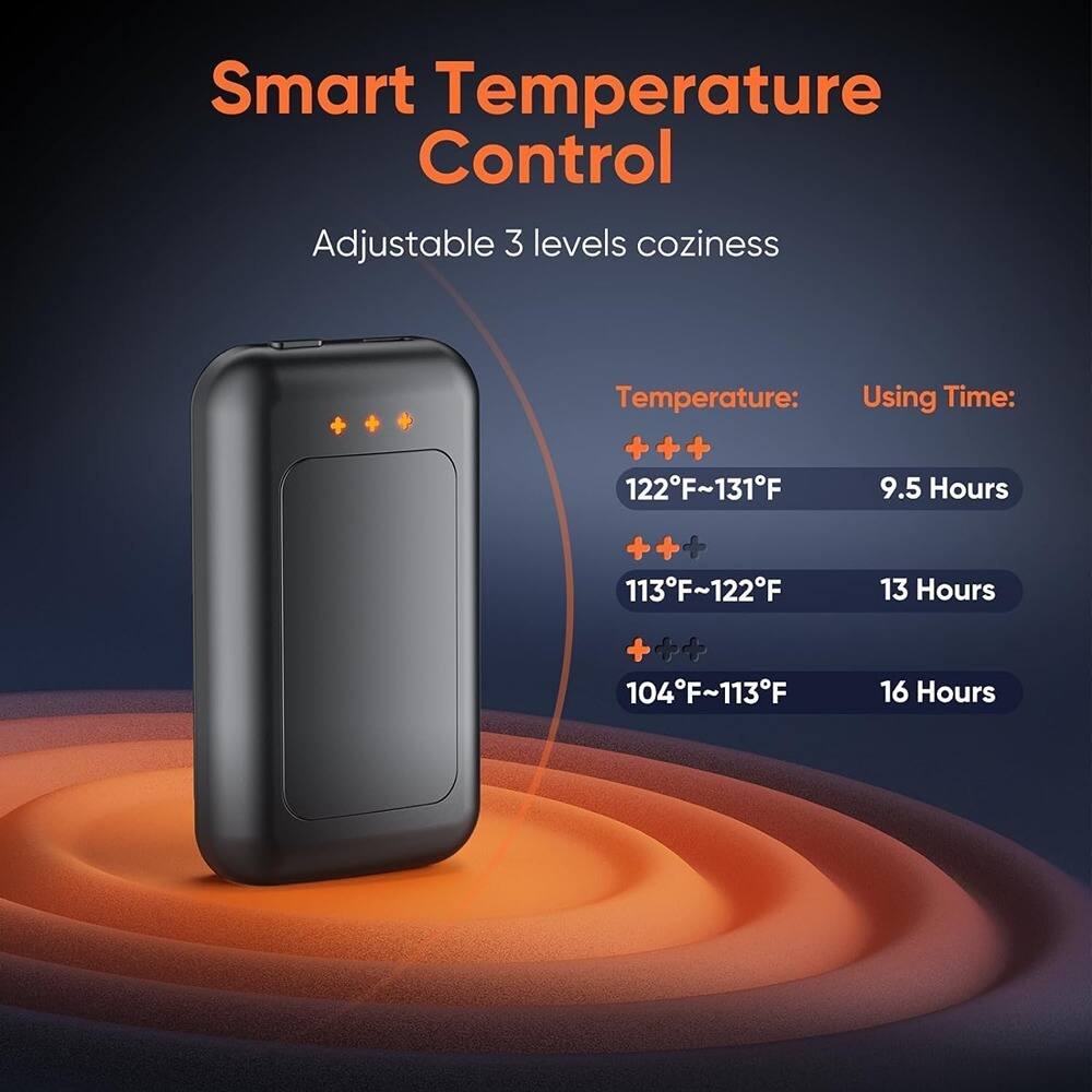 Smart Temperature Control  
Adjustable 3 levels coziness  

Temperature:  
- 122°F~131°F  
- 113°F~122°F  
- 104°F~113°F  

Using Time:  
- 9.5 Hours  
- 13 Hours  
- 16 Hours