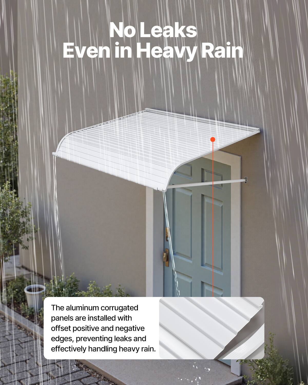 No Leaks Even in Heavy Rain

The aluminum corrugated panels are installed with offset positive and negative edges, preventing leaks and effectively handling heavy rain.