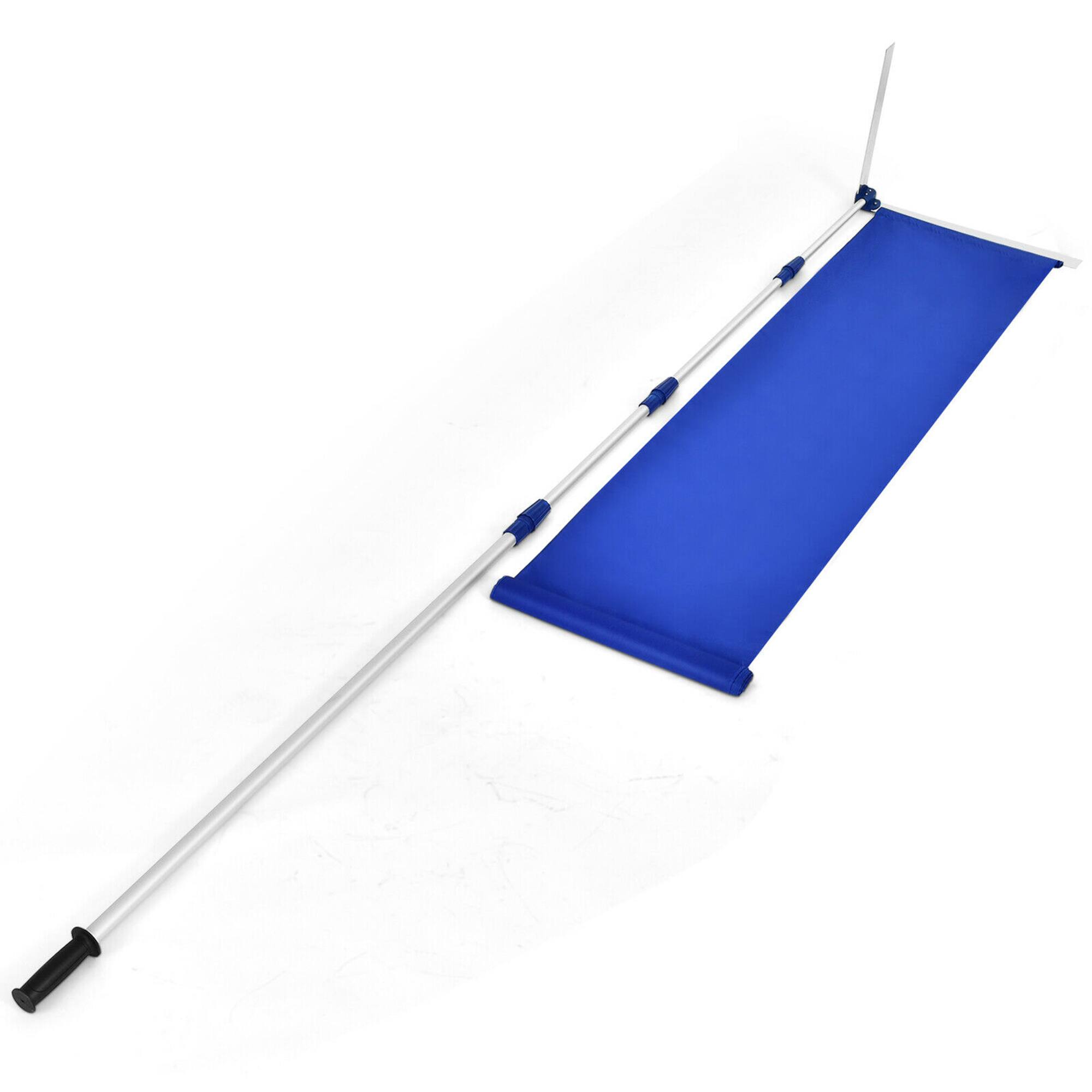 Alt View 12. Costway - 21ft Roof Snow Rake Removal Tool Lightweight w/ Adjustable Telescoping Handle - Silvery/Navy Blue.