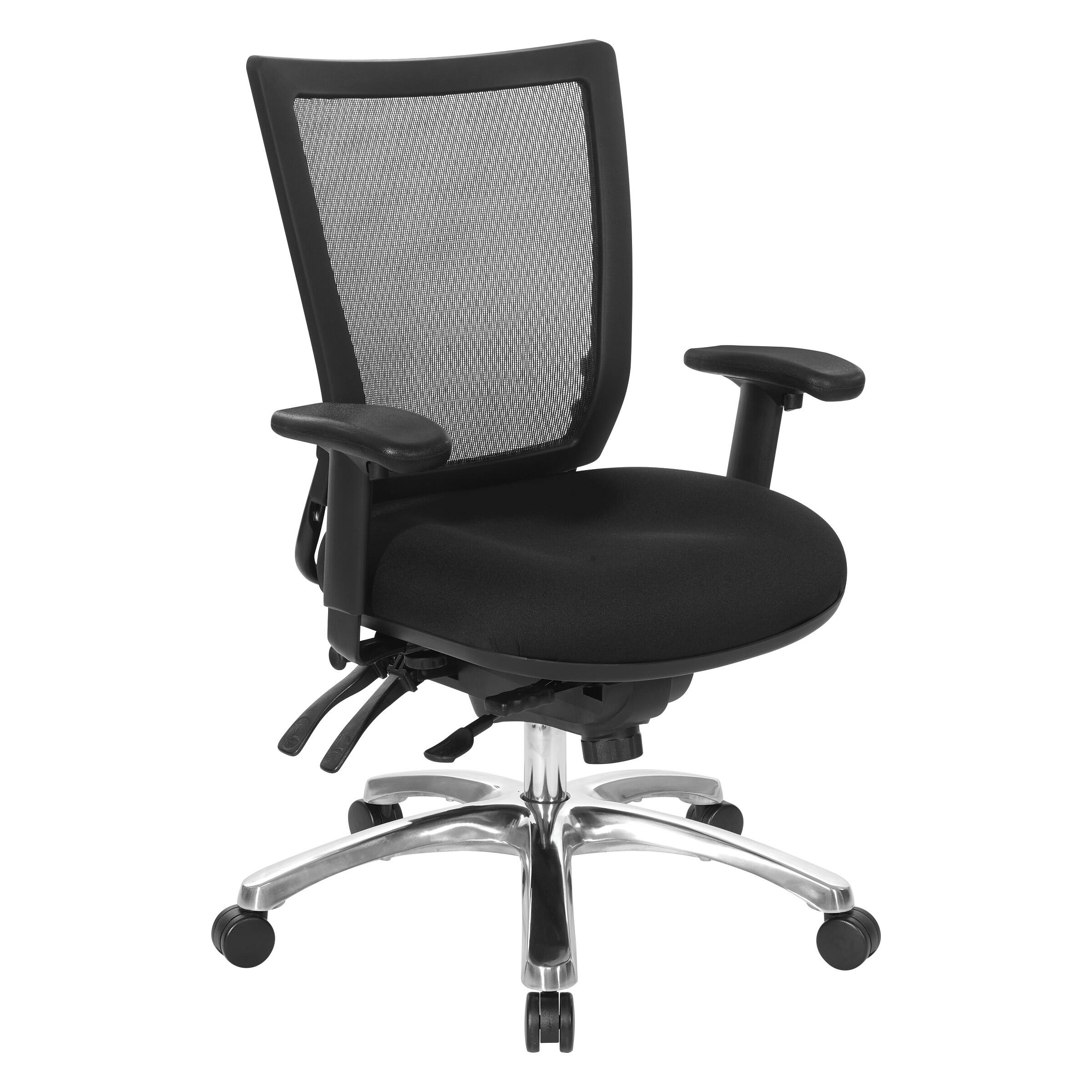 Angle. Office Star Products - Soft Frame Task Chair Mesh Back - Coal.