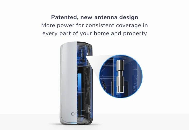 Patented, new antenna design  
More power for consistent coverage in every part of your home and property