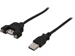 StarTech.com - USBPNLAFAM3 Black Panel Mount USB Cable A to A Black