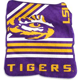 Logo Brands - LSU Tigers 50'' x 60'' Plush Raschel Throw Blanket - Multicolor