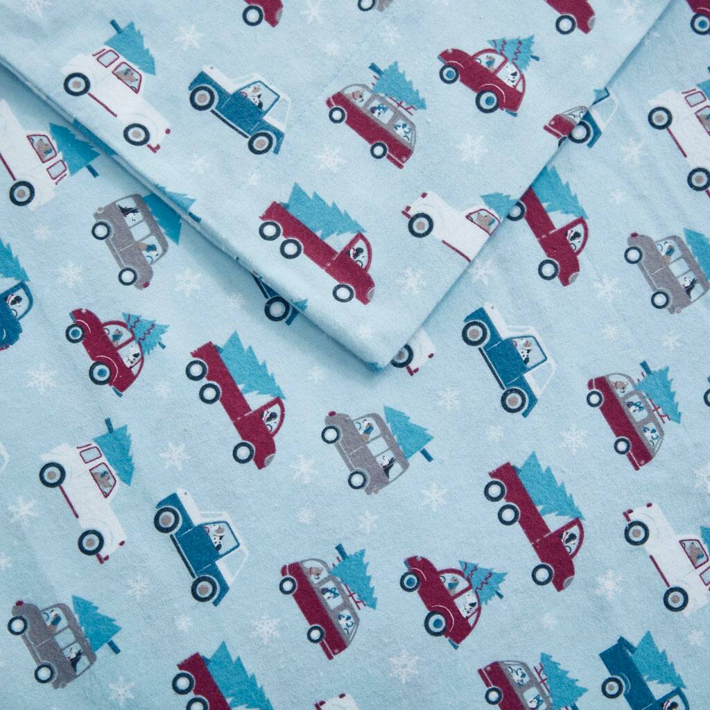 Alt View 5. Gracie Mills - Gracie Mills Persephone Cotton Flannel Sheet Set - Blue Cars.