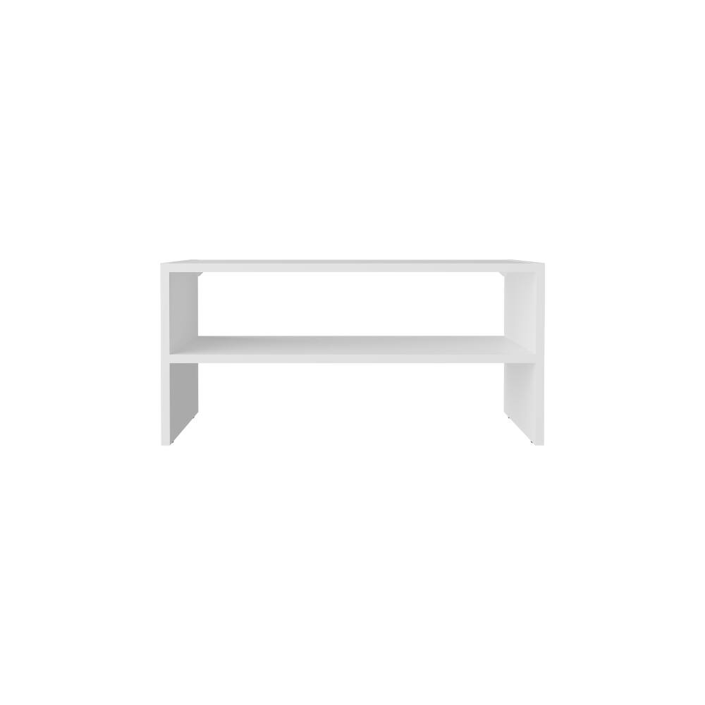 Angle. Loheer - Loheer Small White Shoe Rack, 3 Tier Open Shoe Shelf for Entryway, Particle Board - White.