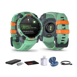 Garmin - Instinct 3 45mm, AMOLED, Outdoor GPS Smartwatch Neo Tropic (Bundle) - Black - (2025)