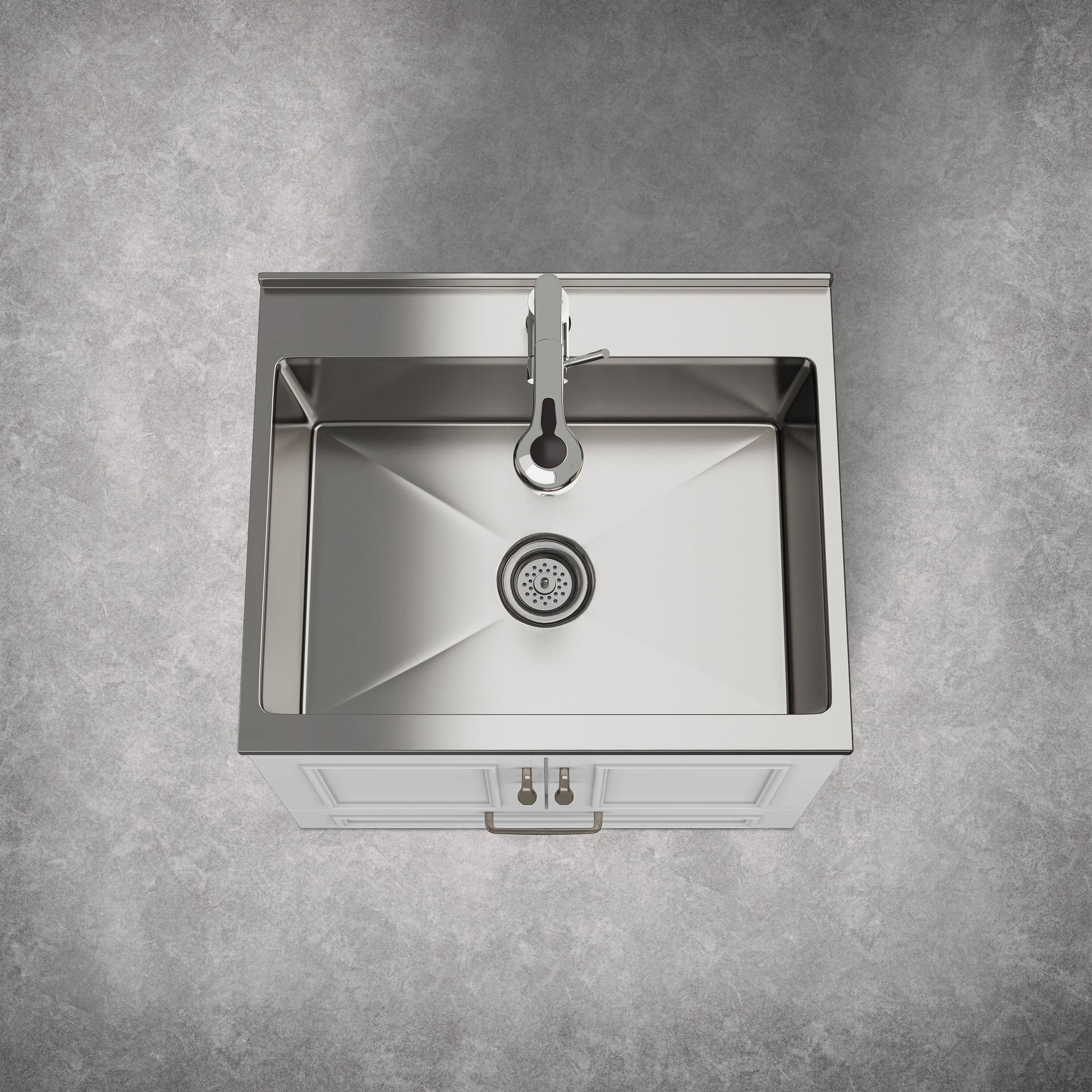 Alt View 1. Simpli Home - Cardinal 28 inch Wide Utility Sink and Laundry Cabinet, Glacier White Finish - Glacier White.