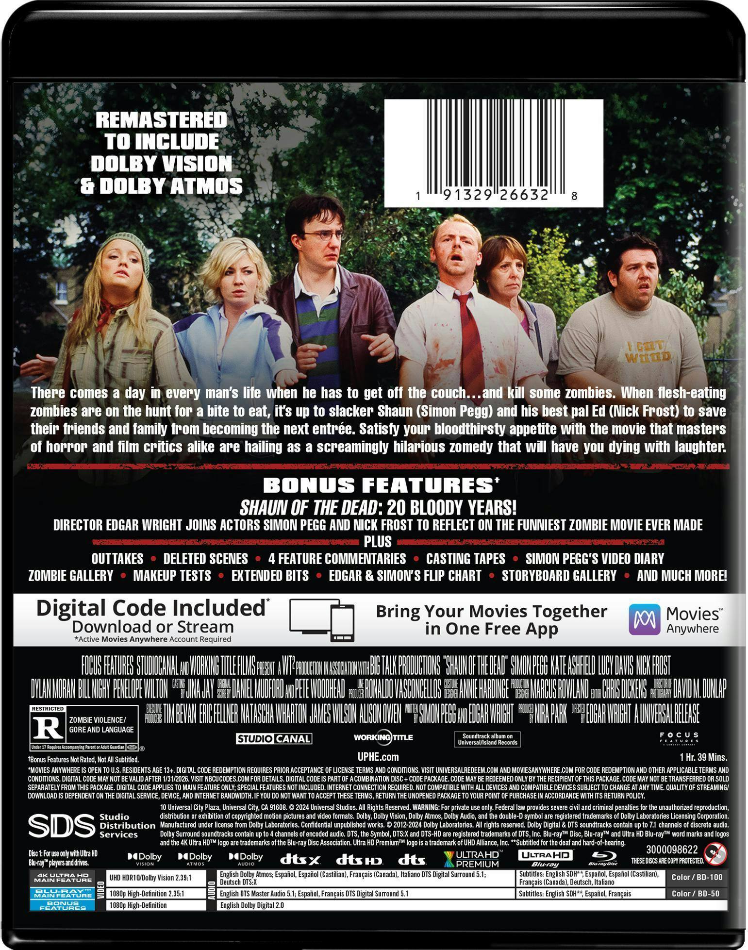 Back. Shaun of the Dead - 4K Ultra HD + Blu-ray + Digital (4K Ultra HD + Blu-ray) [UHD].