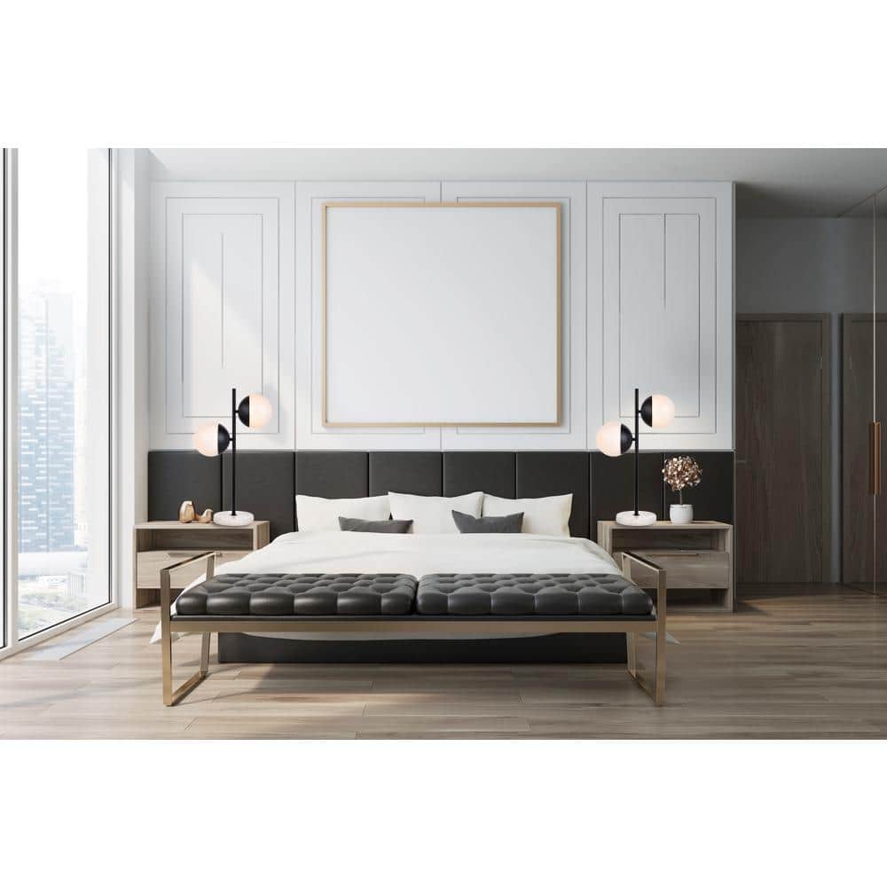 Living District - Eclipse 2 Lights Black Table Lamp With Frosted White Glass - Black And Frosted White price history on PriceWatchPro