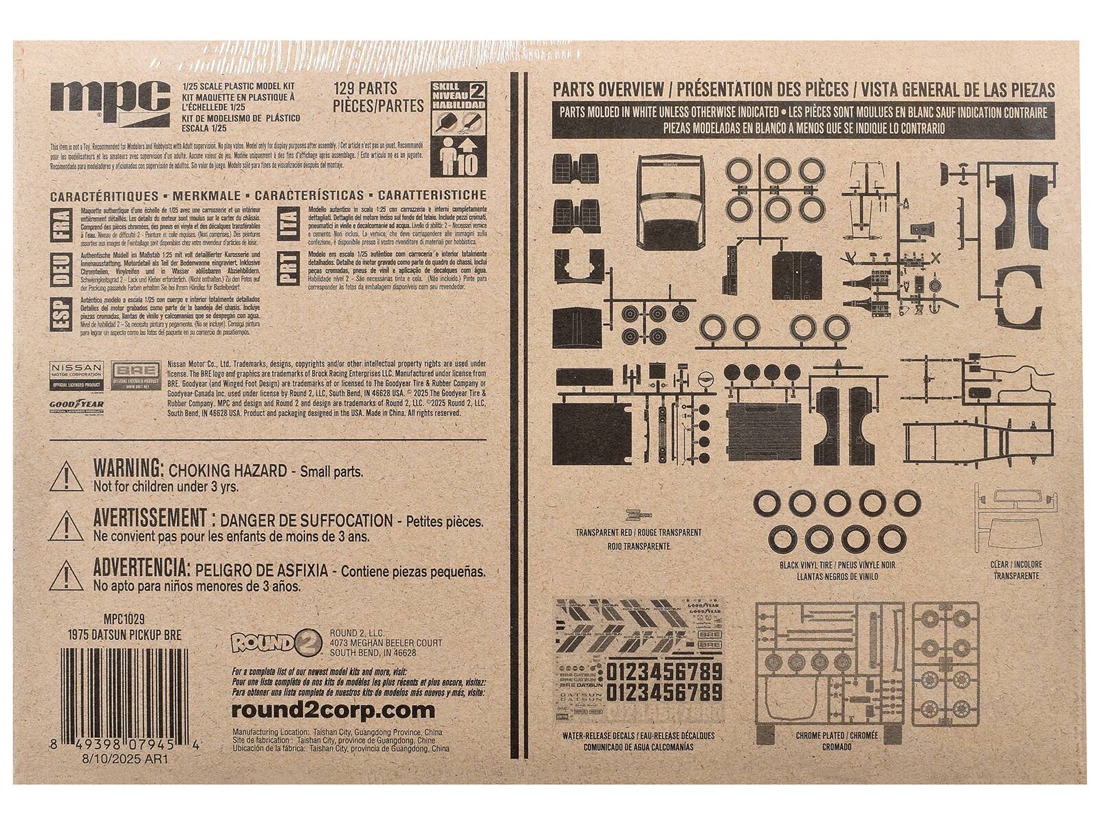 SCALE PLASTIC MODEL 129 PARTS SKILL MAQUETTE PLASTIQUE NIVEAU 2 L'ECHELLE DE MODELISMO PLASTICO PIEZAS/PARTES HABILIDAD ESCALA 1/25

1/25 SCALE PLASTIC MODEL KIT
KIT MAQUETTE EN PLASTIQUE
L'ECHELLE DE 1/25
ESCALA 1/25

CARACTERISTIQUES - MERKMALE - CARACTERISTICAS
- Maquette sur échelle 1/25 avec un ensemble de 129 pièces
- Kit de maquettiste avec 129 pièces
- Modelo en escala 1/25 con un total de 129 piezas
- Modelismo en escala 1/25 con un total de 129 piezas

PARTS OVERVIEW / PRÉSENTATION DES PIÈCES / VISTA GENERAL DE LAS PIEZAS
PARTS MOLDED IN WHITE UNLESS OTHERWISE INDICATED
PIECES SONT MOULUES BLANC SAUF INDICATION CONTRAIRE
PIEZAS MODELAD