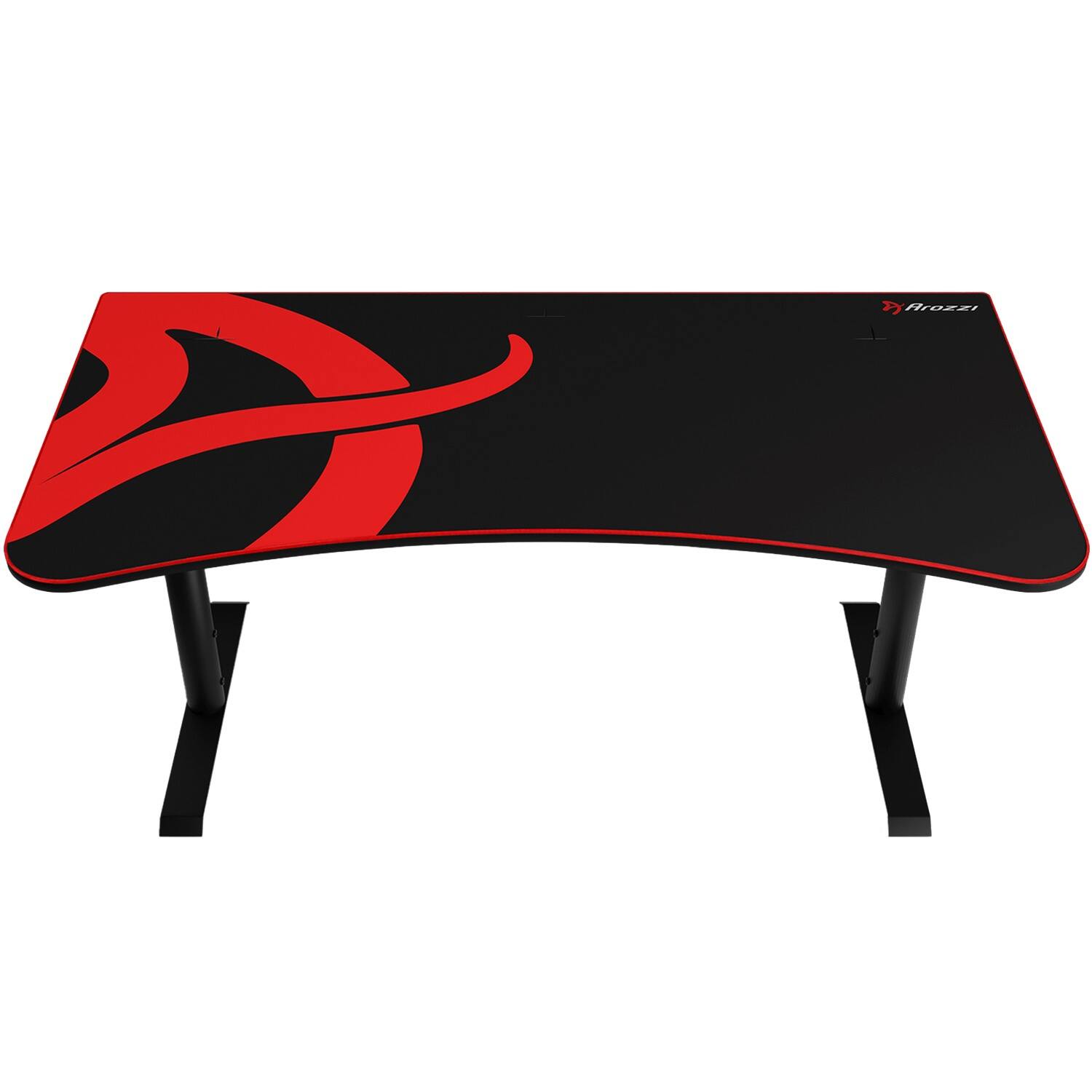 Alt View 11. Arozzi - Arena Ultrawide Curved Gaming Desk - Black with Red Accents.