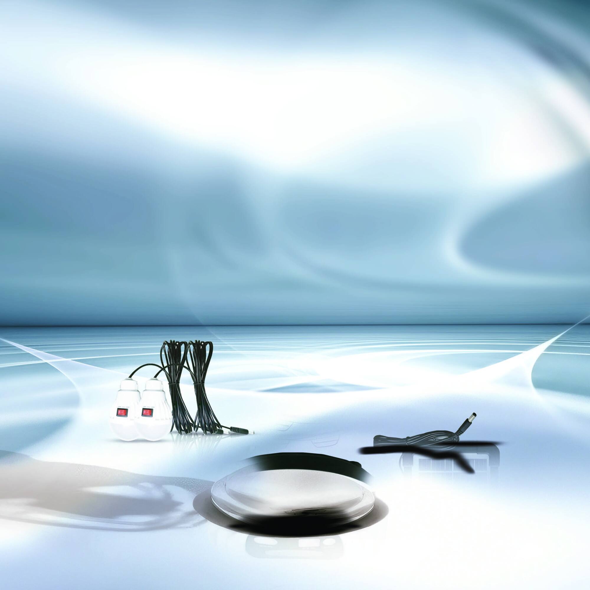 Back. Airbro - FSA-12 12" Rechargeable AC/DC Fan with Solar Charging - White.